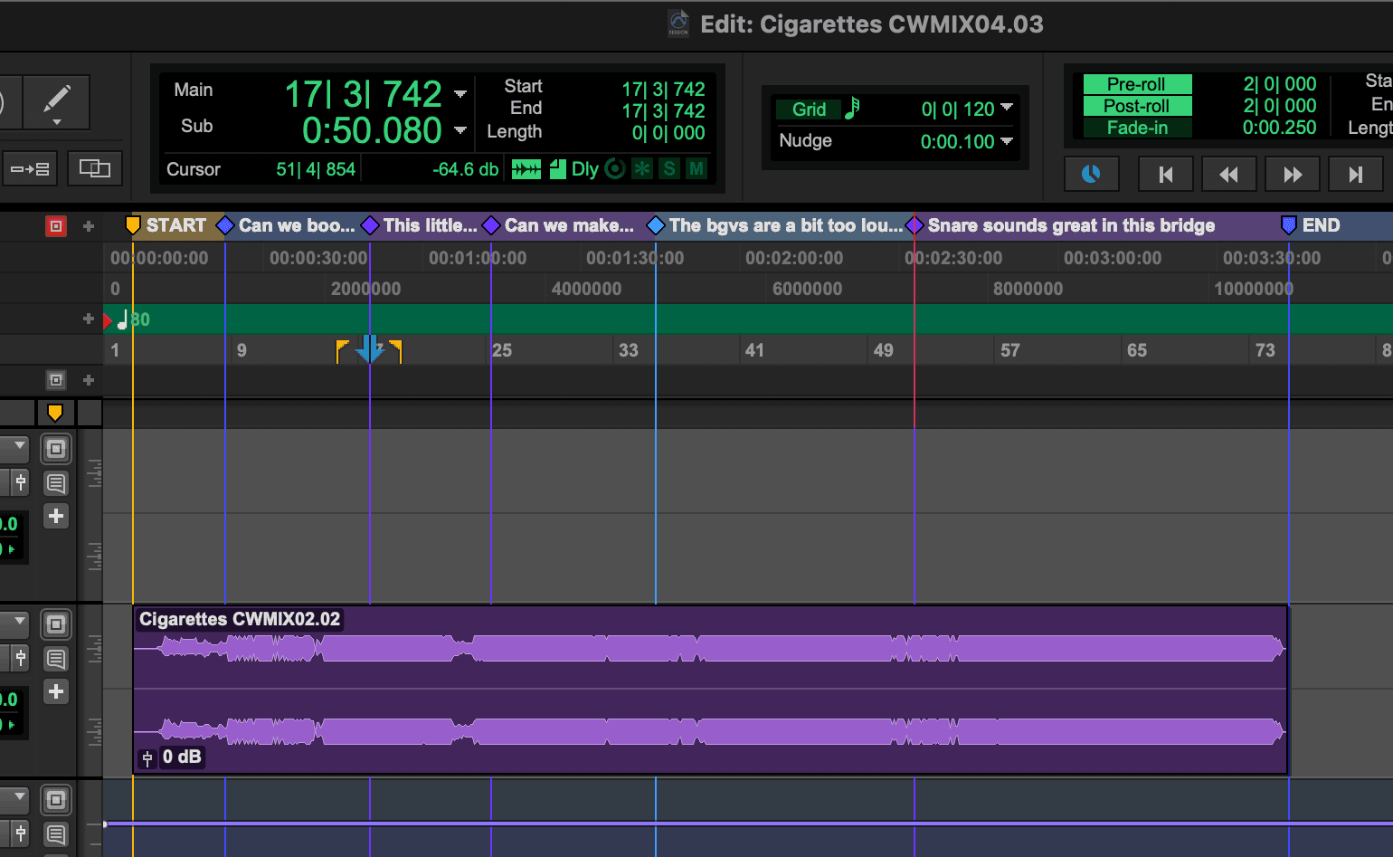 Import to Pro Tools Memory Locations