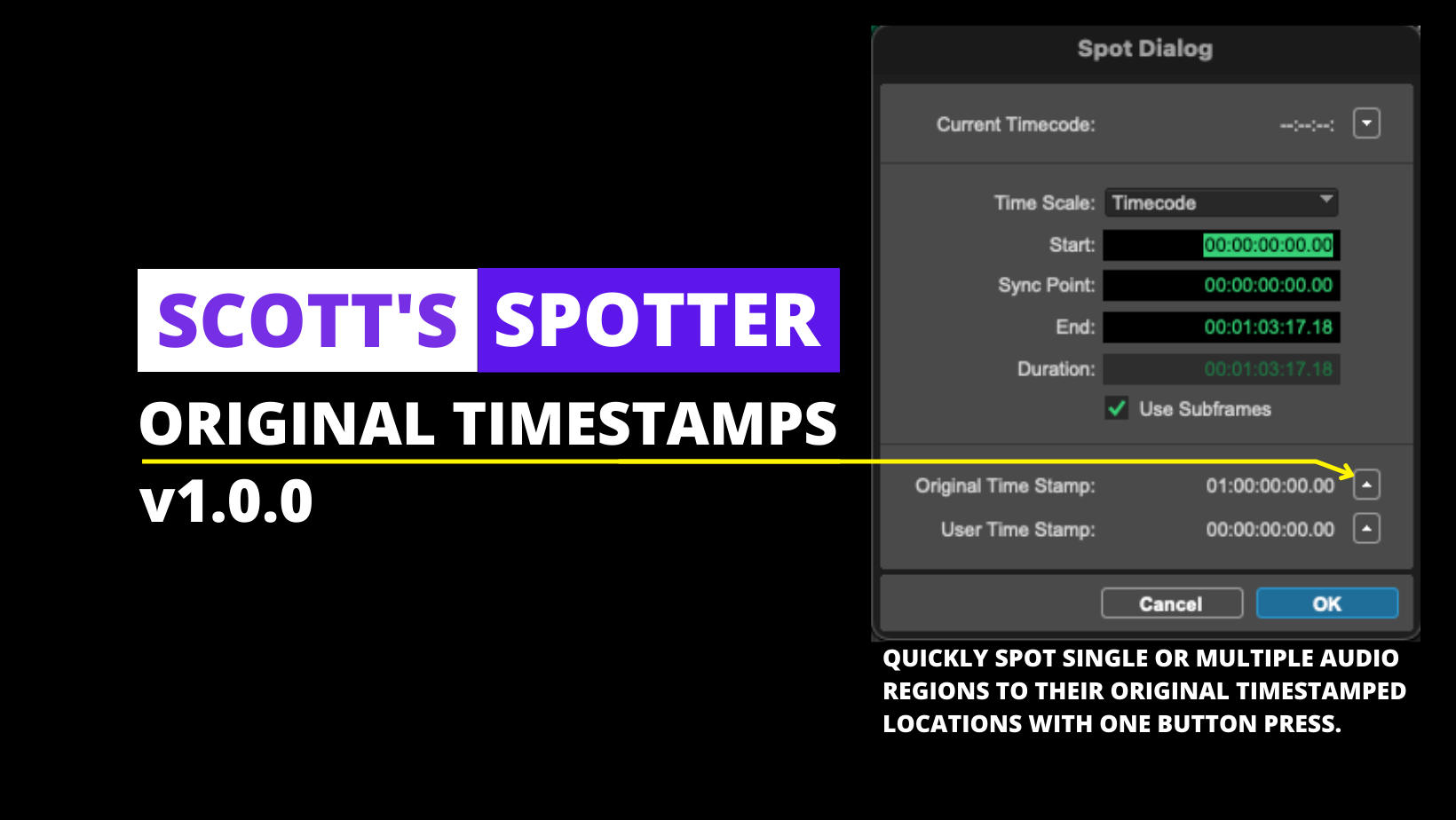 Scott's Spotter Original Timestamps